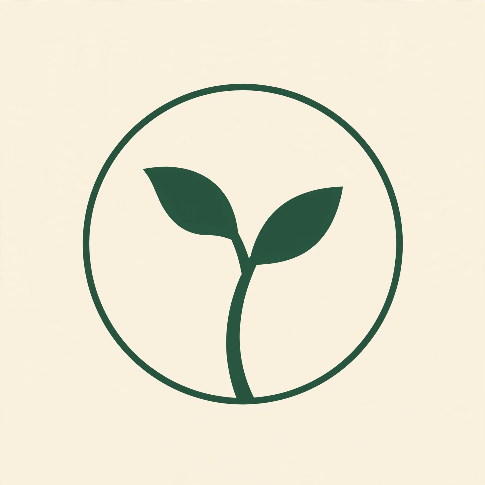 VerdeVita logo emblem - green sprout leaf in a circle